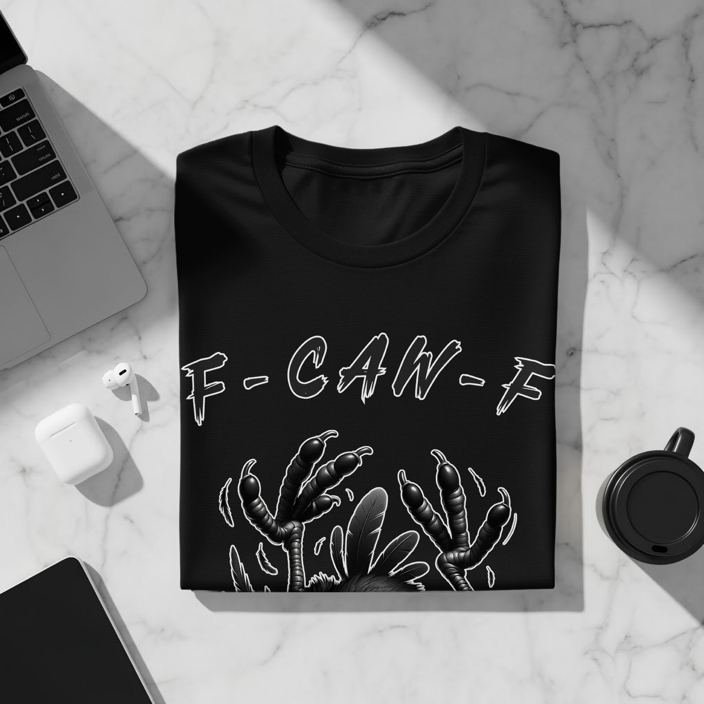 F-Caw-F Graphic Tee with Bird Claws Design product type