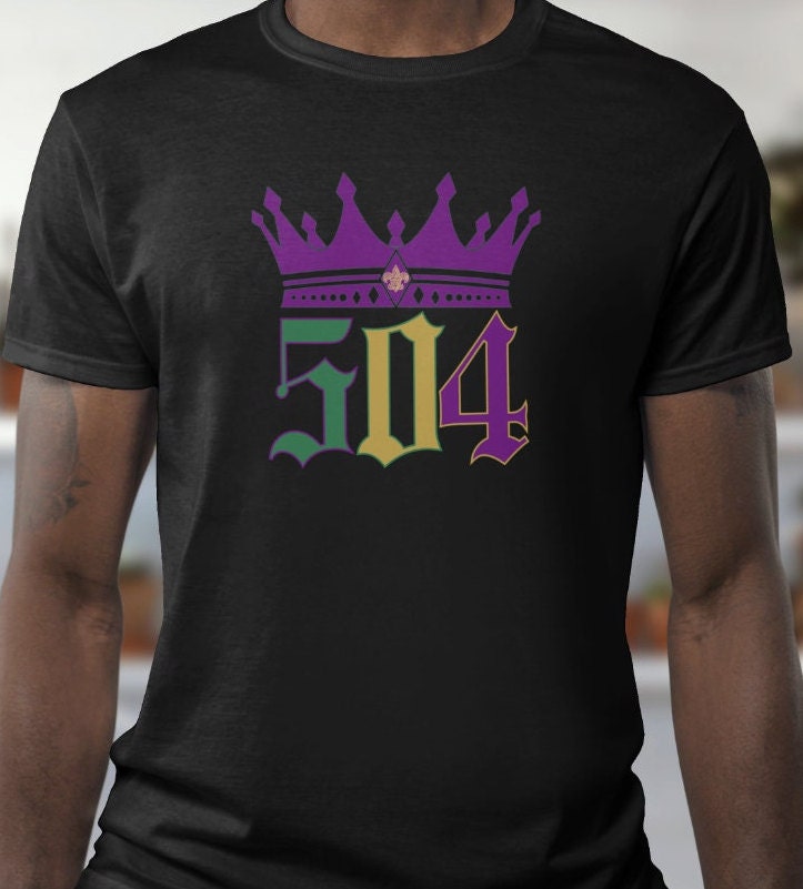 Mardi Gras Tshirt with Crown & Saint Symbol