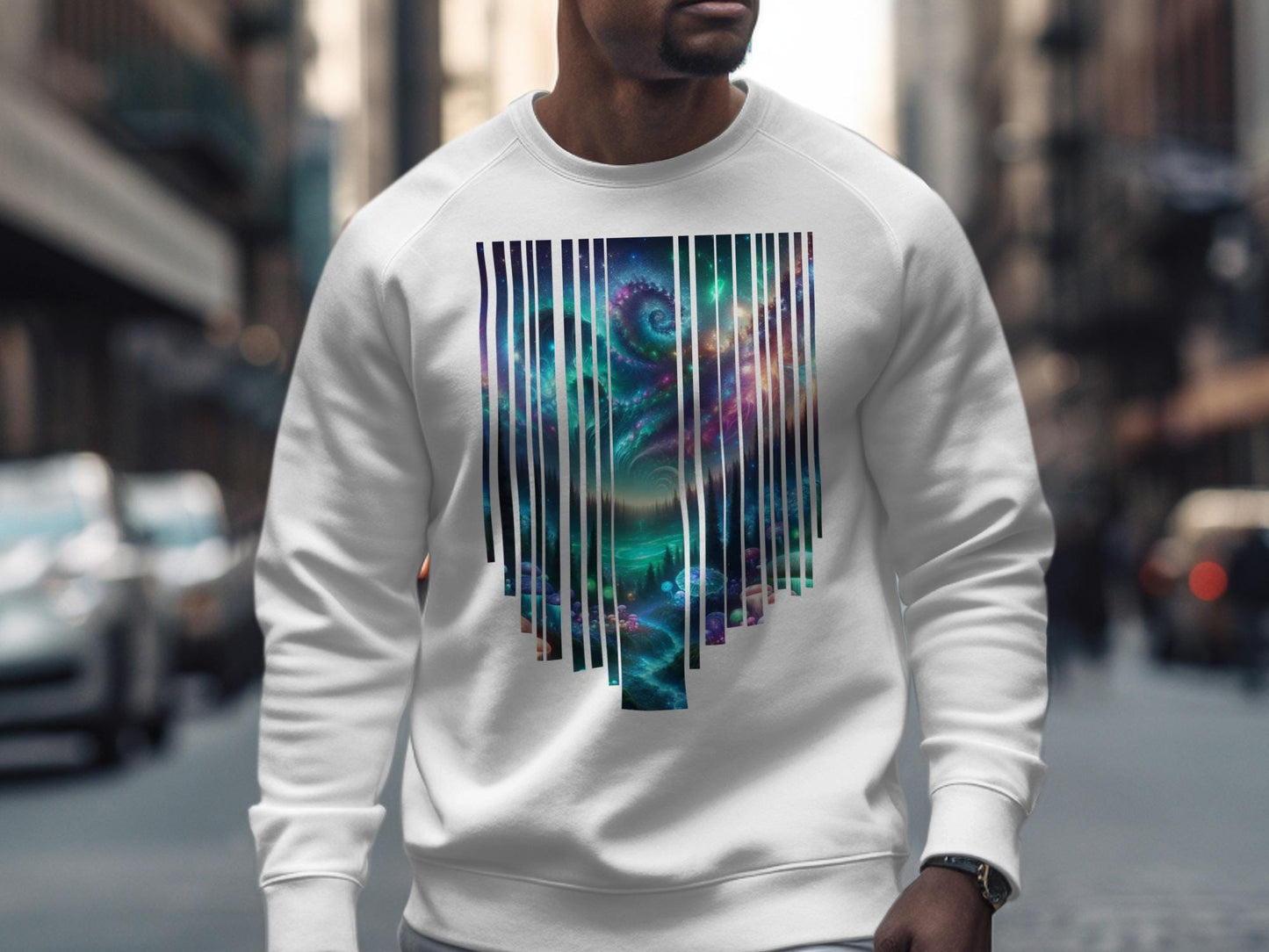 Galaxy Forest T-Shirt: Celestial Psychedelic Art, Cosmic Apparel