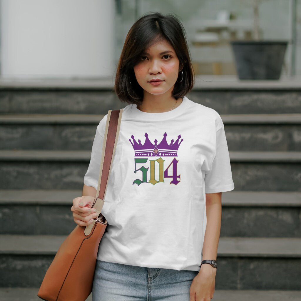 Mardi Gras Tshirt with Crown & Saint Symbol