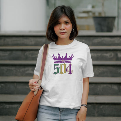 Mardi Gras Tshirt with Crown & Saint Symbol