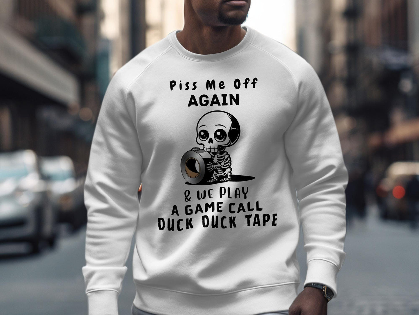 Funny Skeleton Duck Tape T-Shirt: Sarcastic Graphic Tee