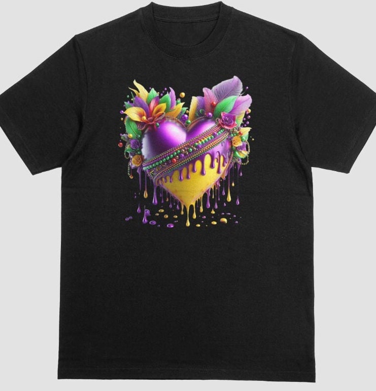 Mardi Gras Heart Tshirt