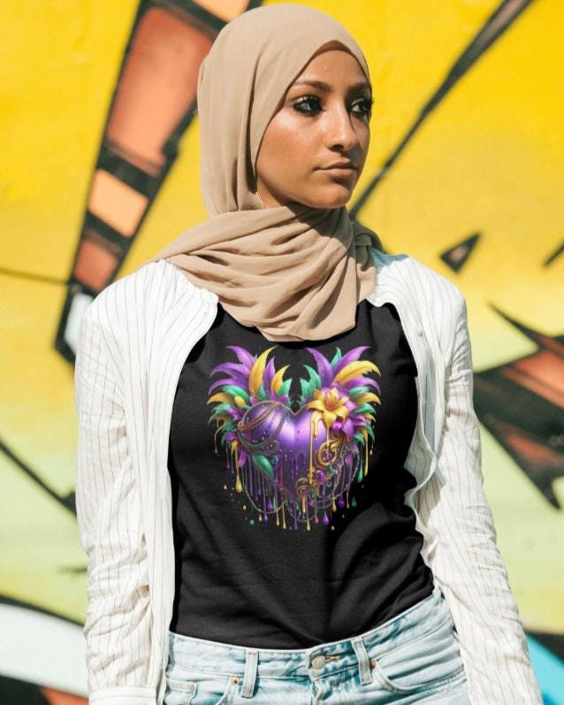 Mardi Gras Heart Tshirt