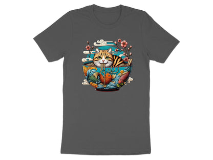 Ramen Cat T-Shirt: Kawaii Anime Style, Japanese Noodles