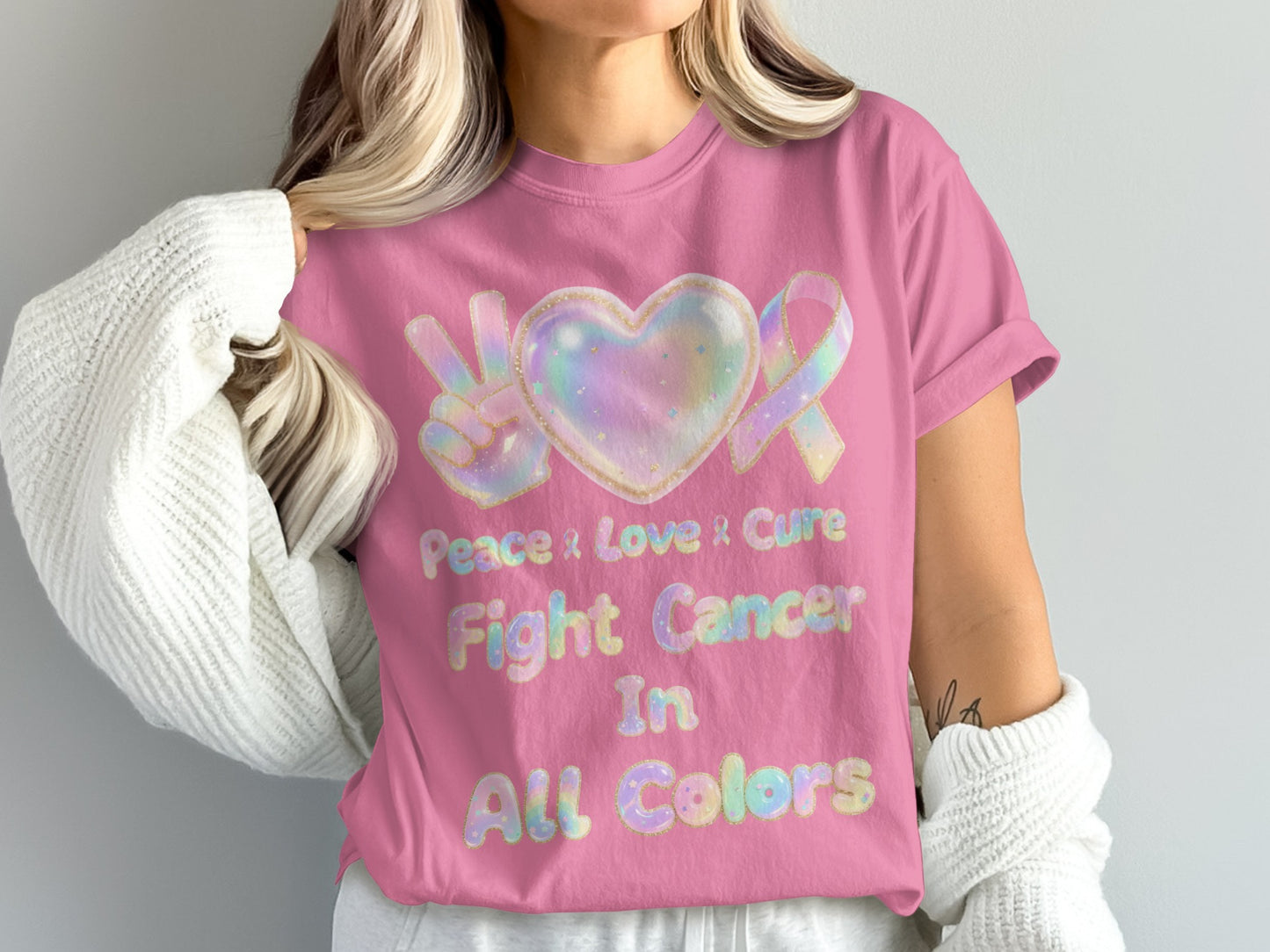 Peace Love Cure Fight Cancer In All Colors product type