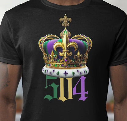 Mardi Gras Saints Parade Tshirt 504 Crown