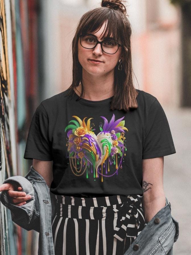 Mardi Gras Tshirt Heart