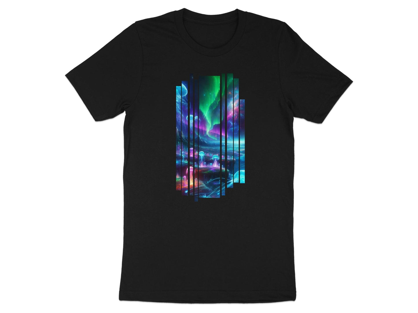 Aurora Jellyfish T-Shirt: Neon Bioluminescence Fantasy Graphic Tee