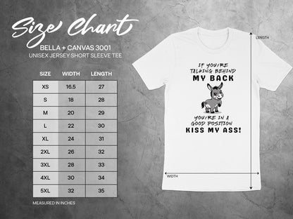 Funny Donkey T-Shirt, Sarcastic, Kiss My Ass, Humor Tee, Cute Animal Shirt, Joke T-Shirt, Attitude Shirt, Novelty T-Shirt, Statement Shirt