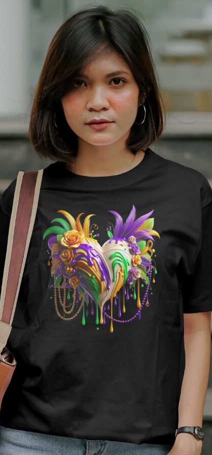 Mardi Gras Tshirt Heart