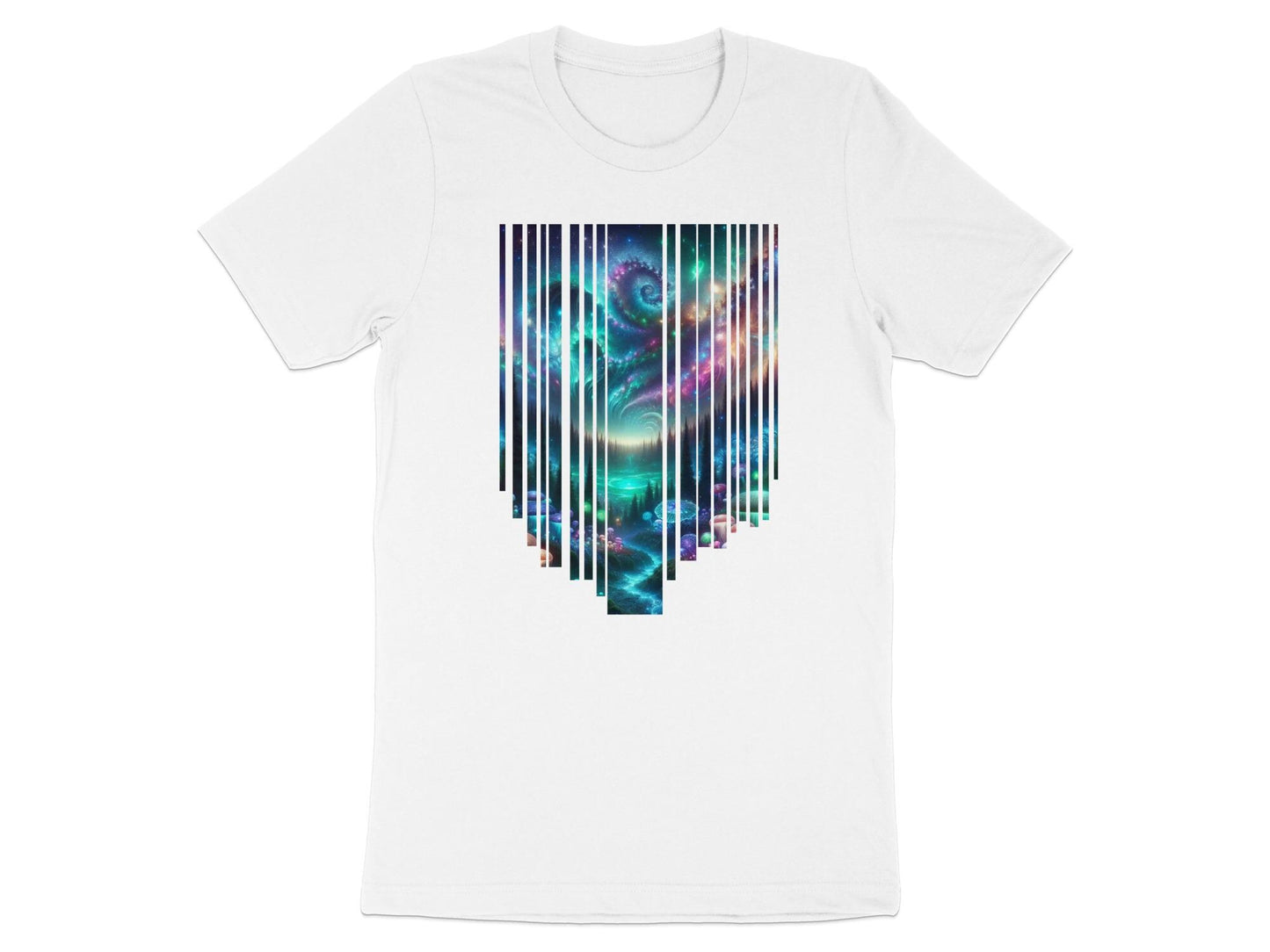 Galaxy Forest T-Shirt: Celestial Psychedelic Art, Cosmic Apparel