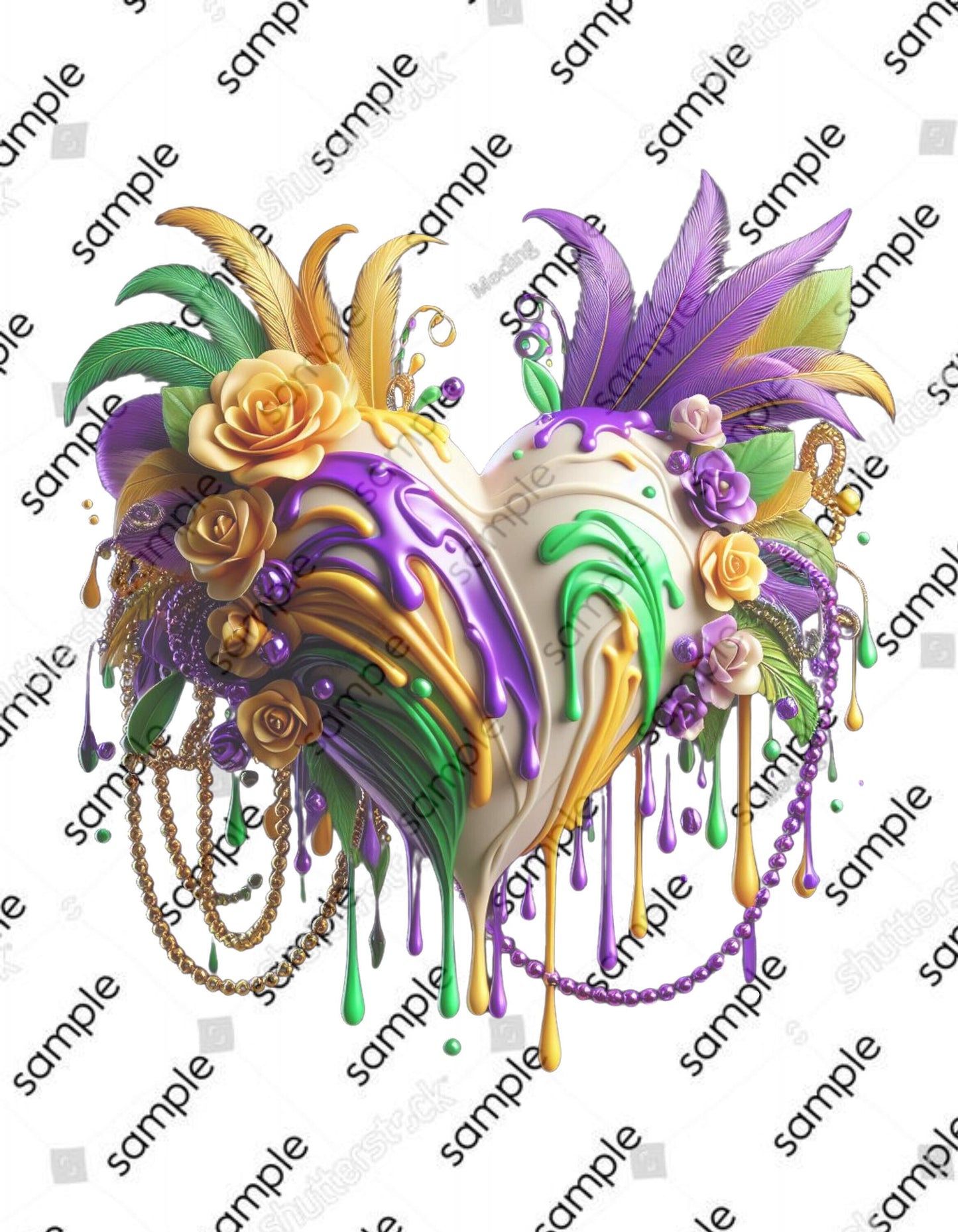 Mardi Gras Tshirt Heart