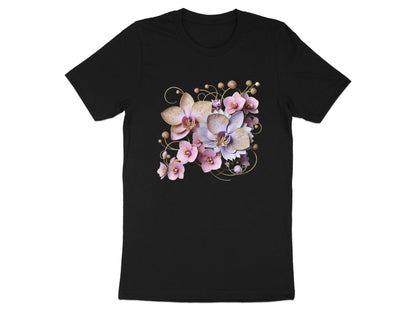 Elegant Orchid T-Shirt: Botanical Floral Design, Soft Girl Tee