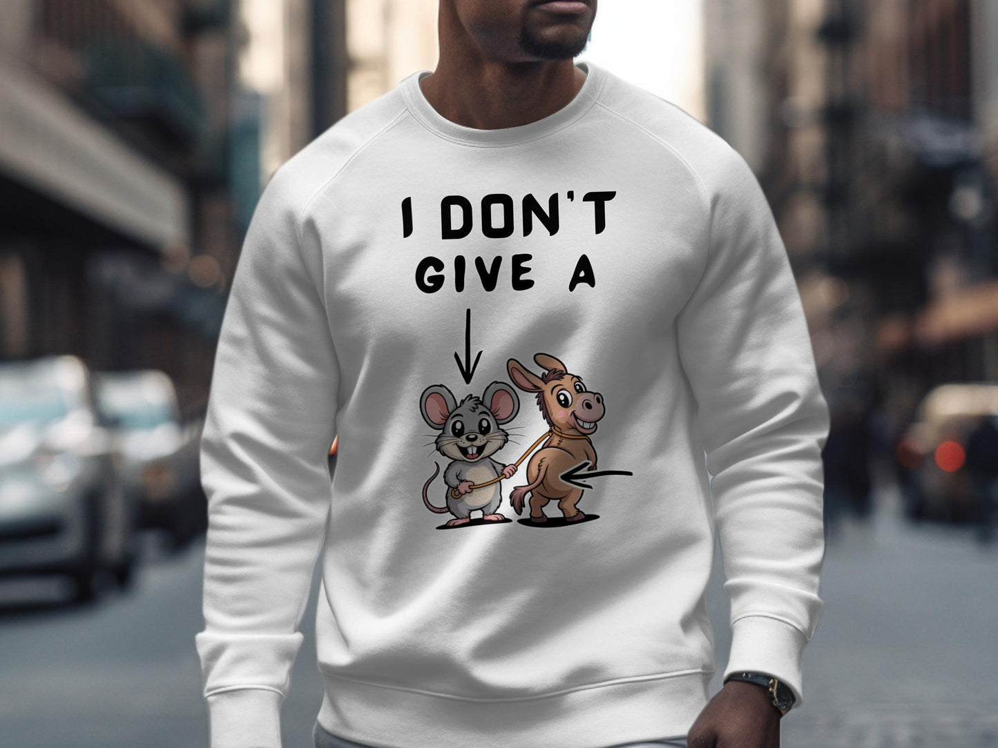 I Dont Give A Rats Ass T-Shirt, Funny Animal Tee, Sarcastic Humor Shirt, Novelty Gift Idea, Meme Shirt, Mouse and Donkey T Shirt